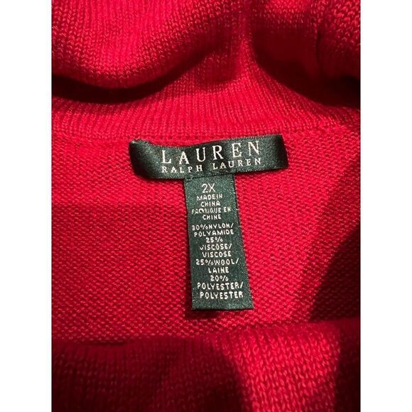 Lauren Ralph Lauren women red striped sweater long sleeve plus size 2X - Picture 6 of 8